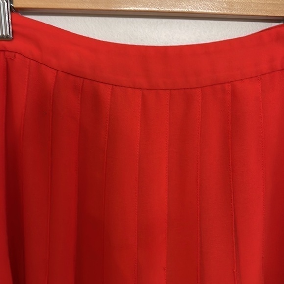 BCBG MAX AZRIA BRIGHT POPPY BONITA PLEATED MIDI CHIFFON SKIRT size 0 - Picture 5 of 13